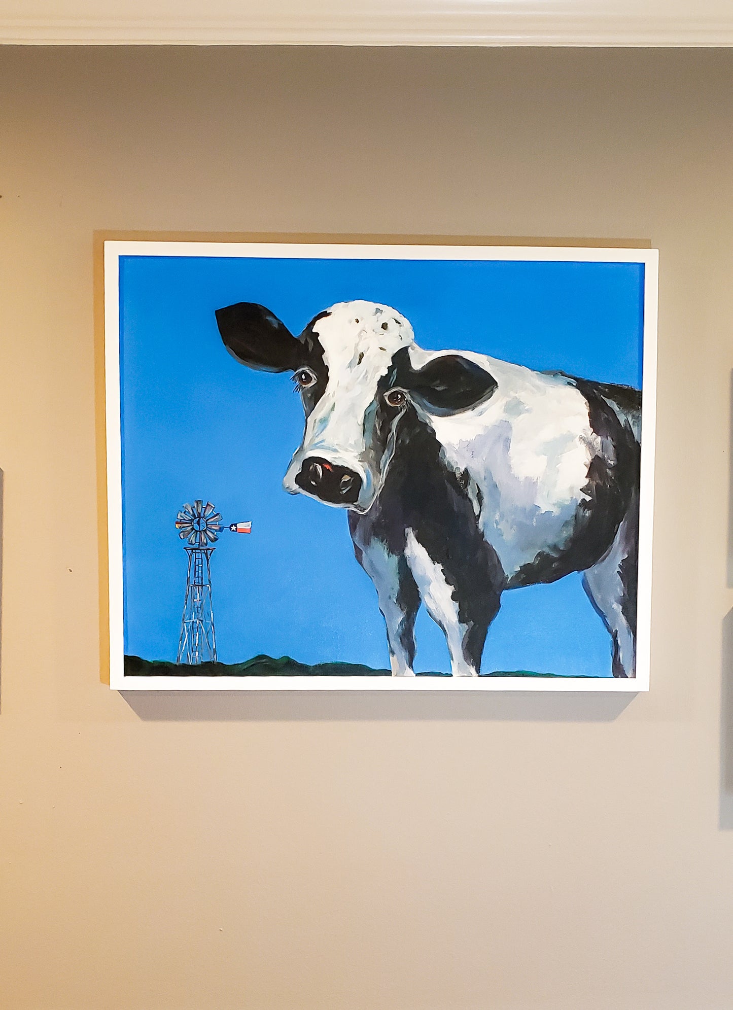 Blue Texas Cow Original by Michelle Dini